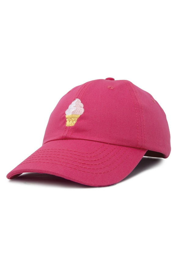 Soft Serve Ice Cream Hat Cotton Baseball Cap in Hot Pink