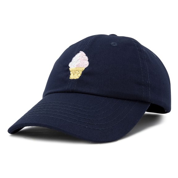 DALIX Soft Serve Ice Cream Hat Cotton Baseball Cap in Navy Blue