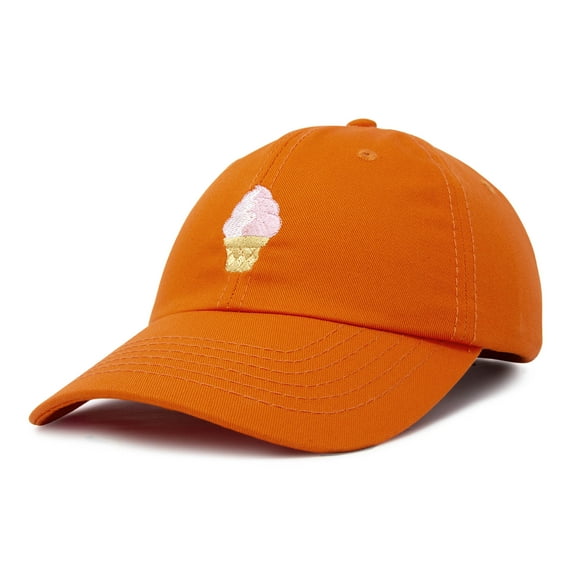 DALIX Soft Serve Ice Cream Hat Cotton Baseball Cap in Orange