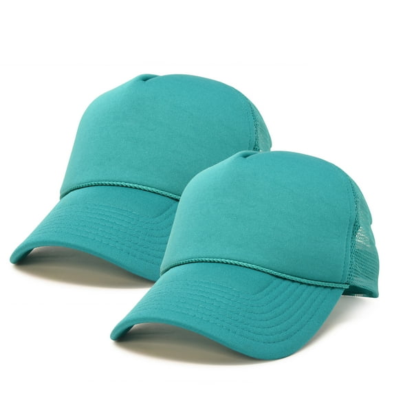 DALIX Solid Blank Trucker Hats Caps (2 for 1 Deal) in Teal