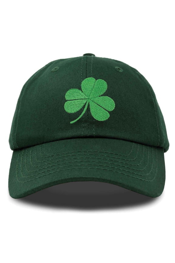 St. Patrick's Day Shamrock Hat Womens Embroidered Baseball Cap in Dark Green