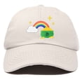 thumbnail image 1 of DALIX St. Patricks Pot of Gold Hat Womens Embroidered Baseball Cap in Beige, 1 of 6