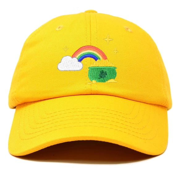 DALIX St. Patricks Pot of Gold Hat Womens Embroidered Baseball Cap in Gold