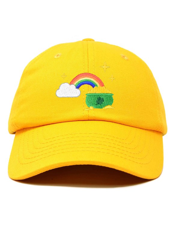 St. Patricks Pot of Gold Hat Womens Embroidered Baseball Cap in Gold