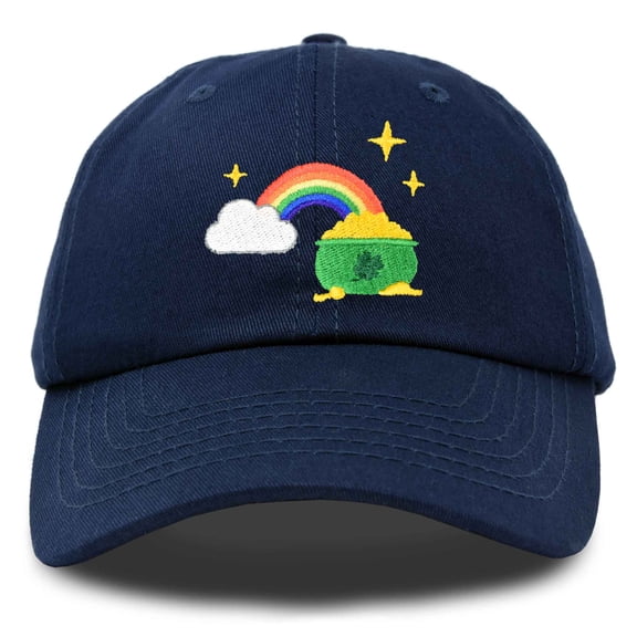 DALIX St. Patricks Pot of Gold Hat Womens Embroidered Baseball Cap in Navy Blue