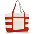 thumbnail image 1 of DALIX Striped Boat Bag Premium Cotton Canvas Tote in Red, 1 of 7
