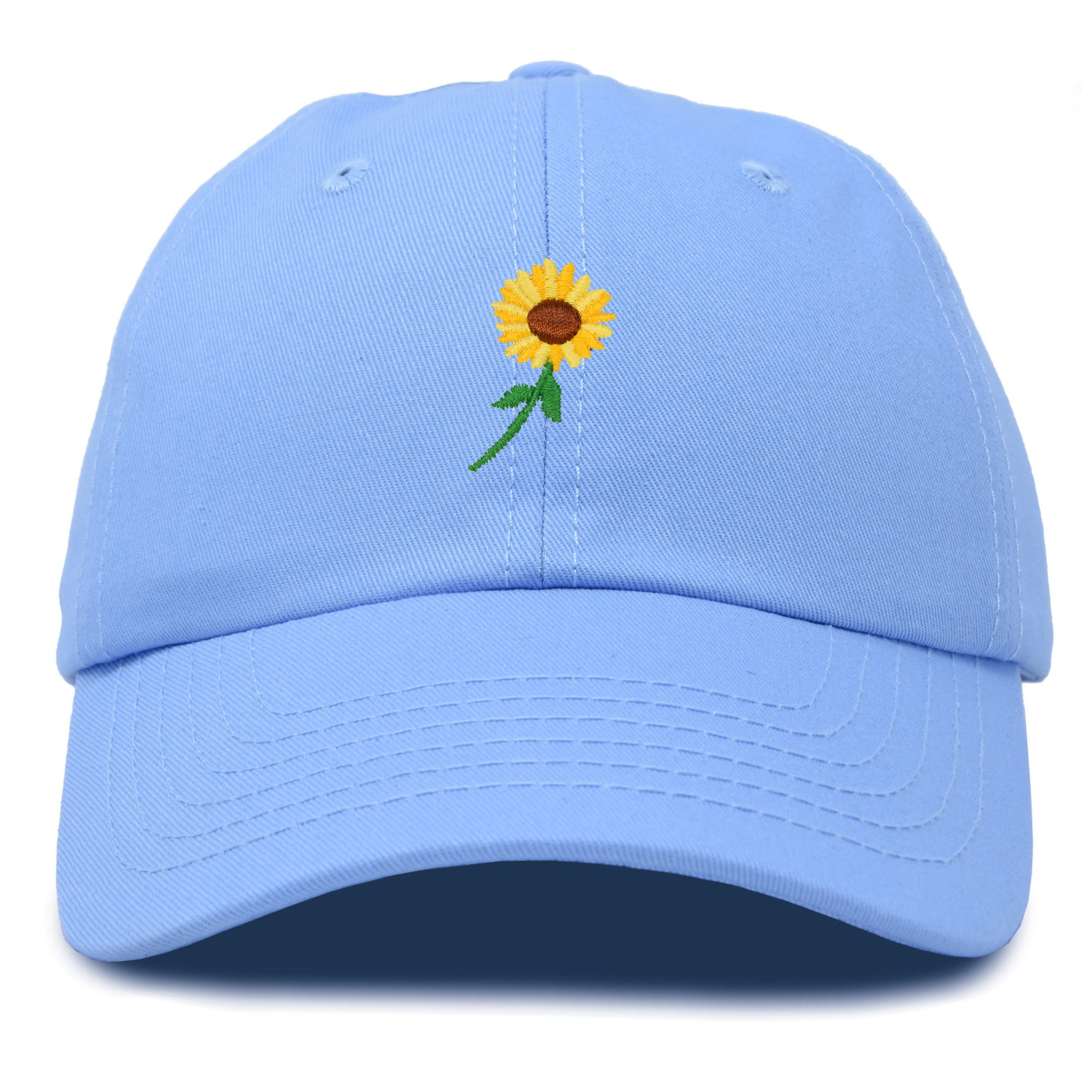 DALIX Sunflower Hat Womens Floral Baseball Cap in Light Blue