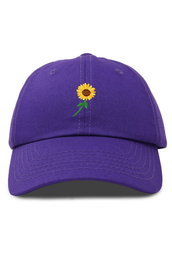 Sunflower Hat Womens Floral Baseball Cap in Purple