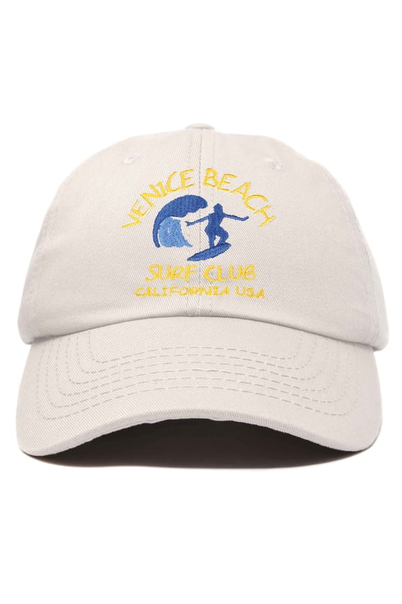 Surf Venice Beach Ball Cap Embroidered Hat in Beige