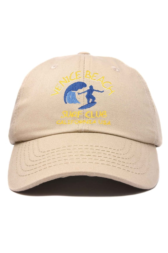 Surf Venice Beach Ball Cap Embroidered Hat in Khaki