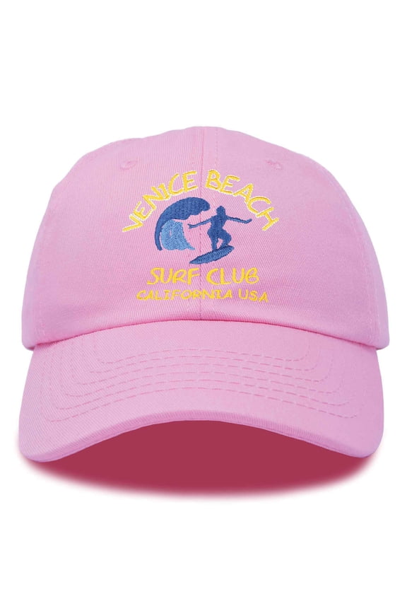 Surf Venice Beach Ball Cap Embroidered Hat in Light Pink