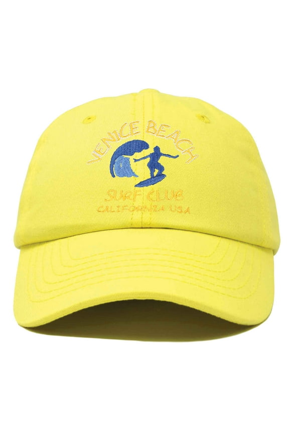 Surf Venice Beach Ball Cap Embroidered Hat in Minion Yellow