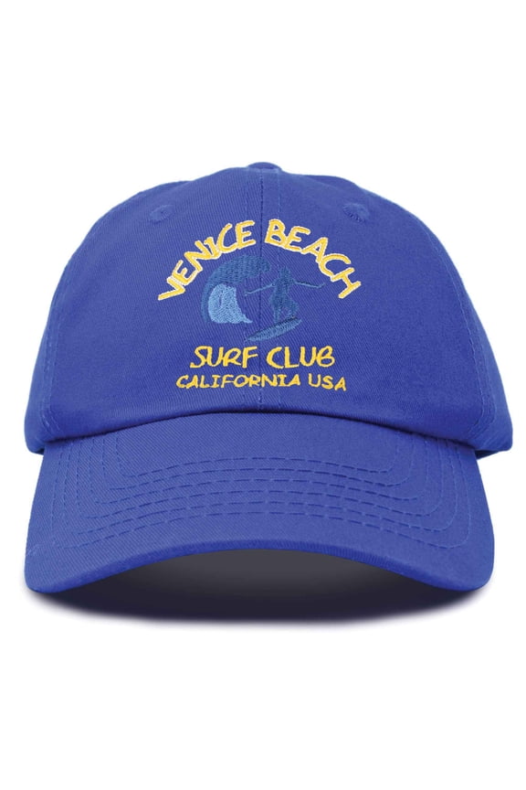 Surf Venice Beach Ball Cap Embroidered Hat in Royal Blue