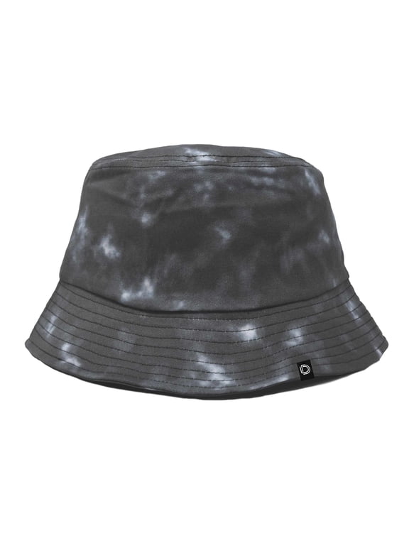 Tie Dye 100% Cotton Unisex Outdoor Summer Bucket Hat in Black - Extra Large