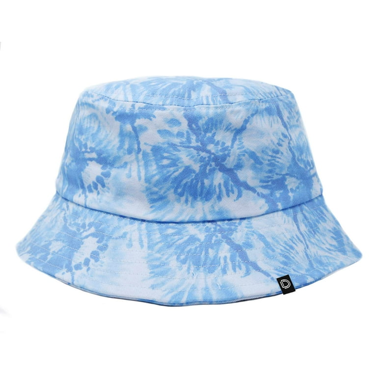 DALIX Tie Dye 100% Cotton Unisex Outdoor Summer Bucket Hat in Blue