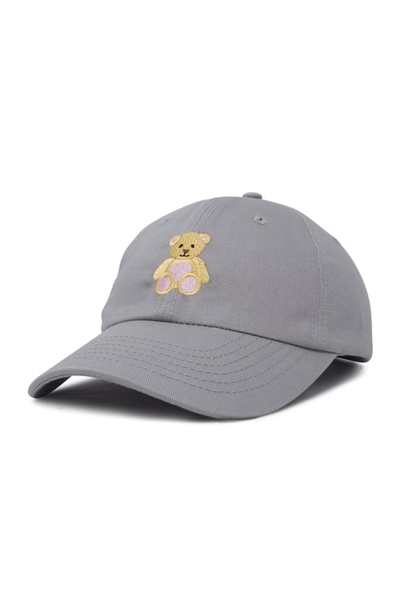 Toddler Cute Teddy Bear Hat Cotton Baseball Cap in Gray