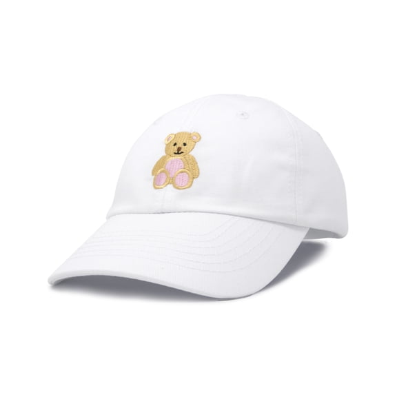 DALIX Toddler Cute Teddy Bear Hat Cotton Baseball Cap in White