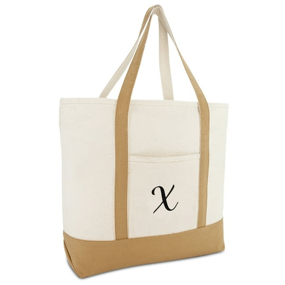 DALIX Tote Bag Satchel Shoulder Bags for Women Beach Totes Brown Ballent X