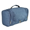 thumbnail image 1 of DALIX Travel Toiletry Kit Accessories Bag Shave Cosemetics Hanging Hook in Navy Blue, 1 of 3
