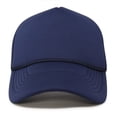 thumbnail image 1 of DALIX Trucker Cap Mesh Hat with Solid Colors and Adjustable Strap and Small Braid in Navy Blue, 1 of 6