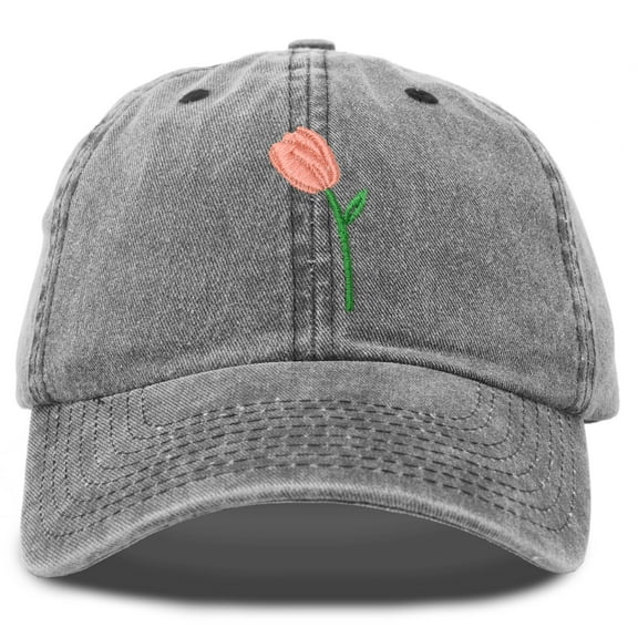 DALIX Tulip Hat Womens Floral Collection Baseball Cap in Black Vintage