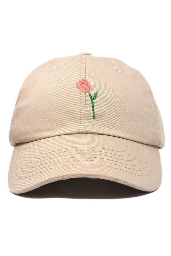 Tulip Hat Womens Floral Collection Baseball Cap in Khaki