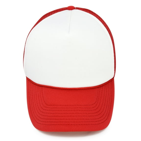 DALIX Two Tone Summer Mesh Cap in Red and White Trucker Hat