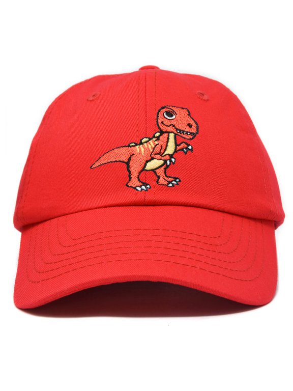 Tyrannosaurus Rex T-Rex Dinosaur Kids Hat Baseball Cap Girls Boys in Red