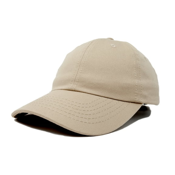DALIX Unisex Unstructured Cotton Cap Adjustable Hat Khaki