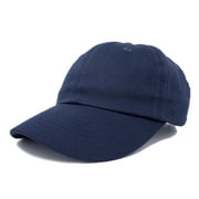 DALIX Unisex Unstructured Cotton Cap Adjustable Hat Navy Blue