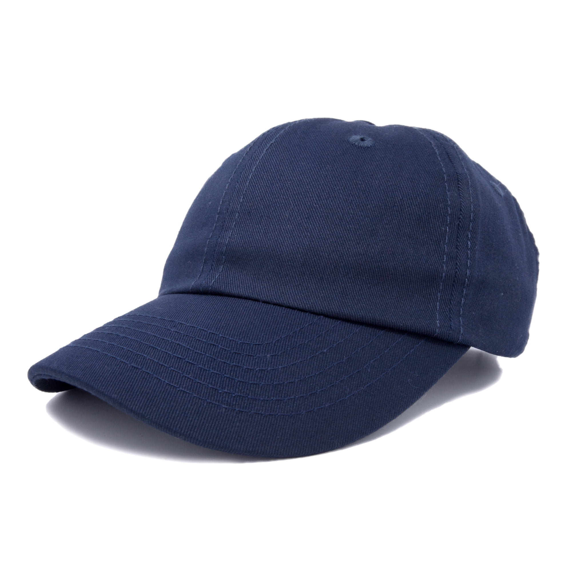 Plain Flex Fitted Baseball Cap Hat - Navy Blue, Small-Medium