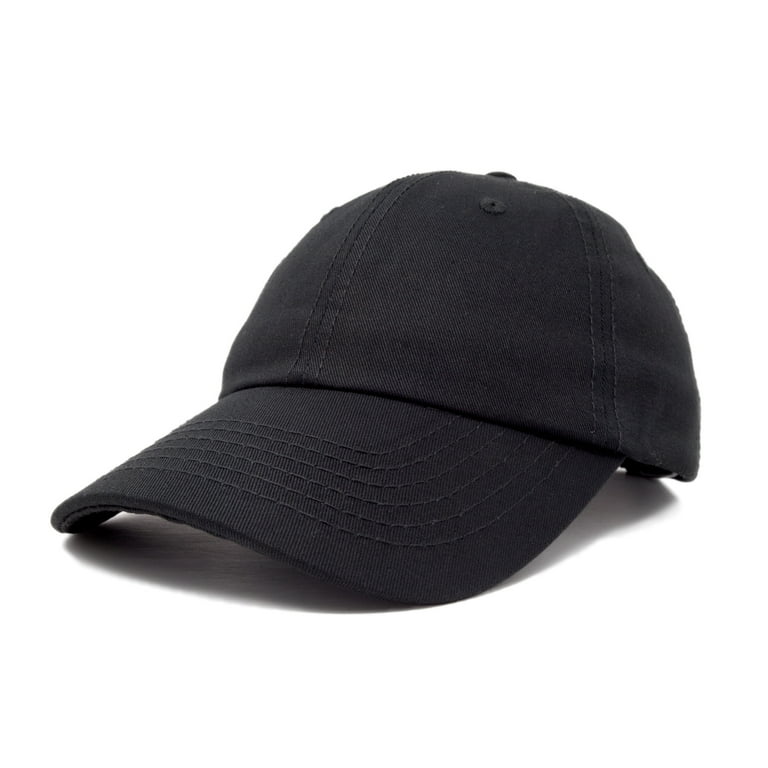 Black Unstructured Twill Baseball Cap Blank, Adult One Size Fits All