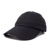 DALIX Unisex Unstructured Cotton Cap Adjustable Plain Hat in Black