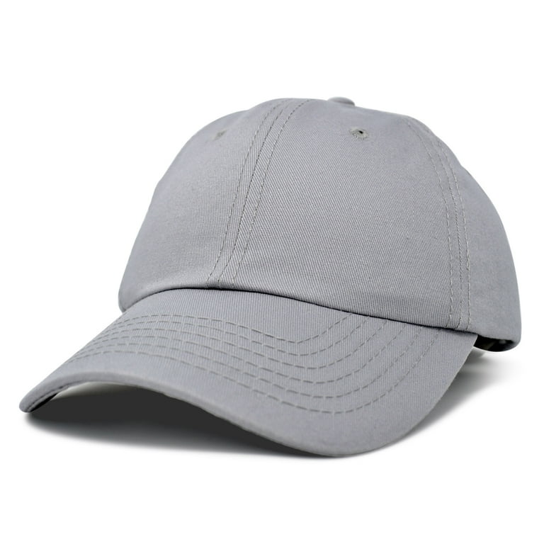 DALIX Unisex Unstructured Cotton Cap Adjustable Plain Hat in Gray