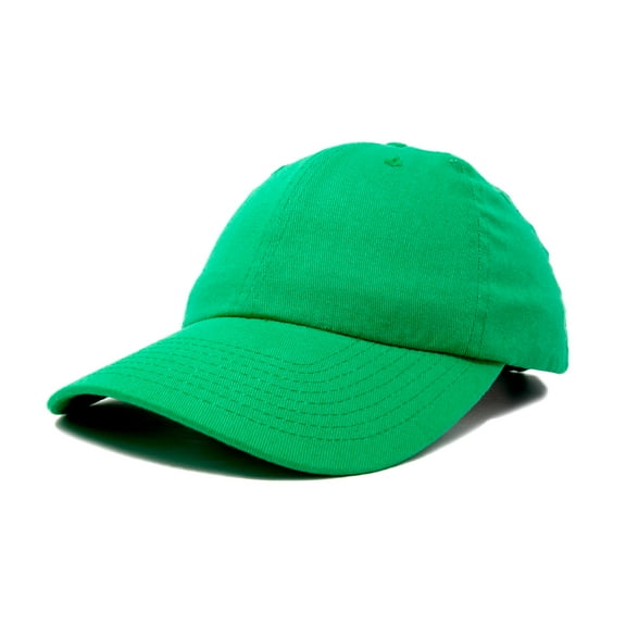 DALIX Unisex Unstructured Cotton Cap Adjustable Plain Hat in Kelly Green
