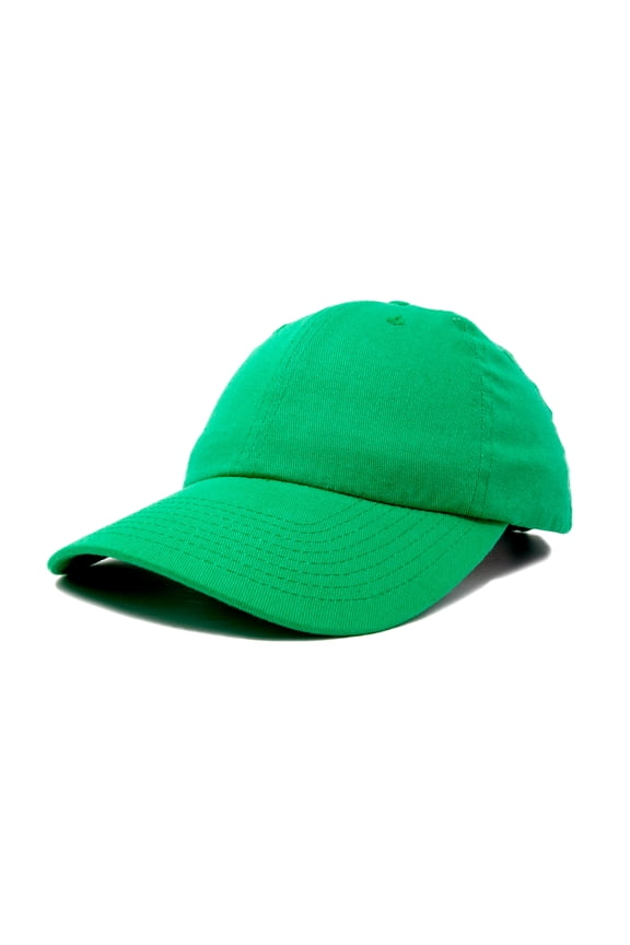 Unisex Unstructured Cotton Cap Adjustable Plain Hat in Kelly Green