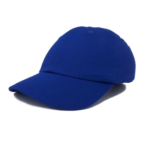 DALIX Unisex Unstructured Cotton Cap Adjustable Plain Hat in Royal Blue