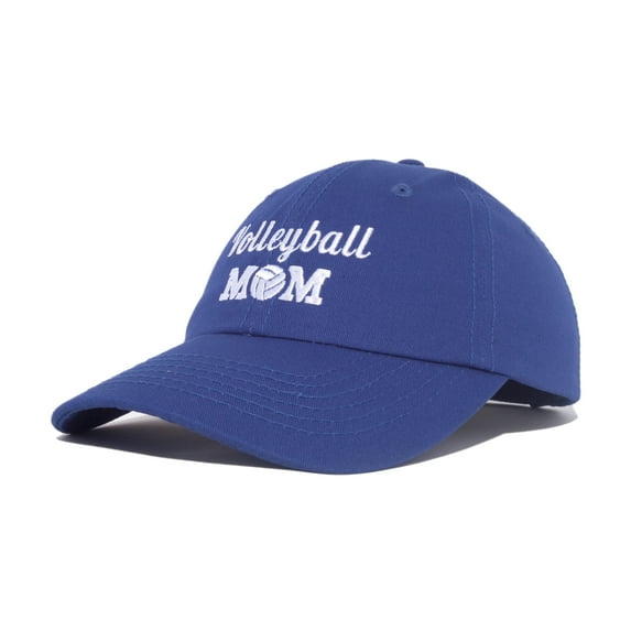 DALIX Volleyball Mom Premium Cotton Cap Womens Hats for Mom in Royal Blue