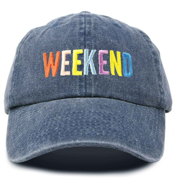 DALIX Weekend Baseball Cap Embroidered Hat in Washed Navy Blue