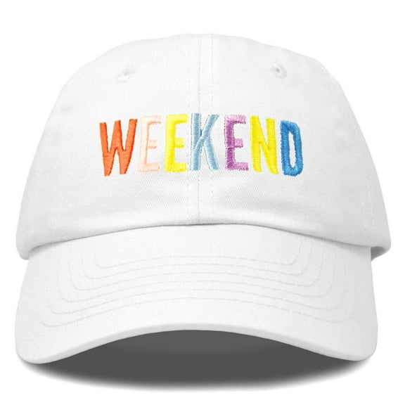 DALIX Weekend Baseball Cap Embroidered Hat in White