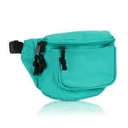 DALIX Women's 3 Pocket Polyester Fanny Pack Money Pouch Concealer Runners Bag Waist Belt, Blue