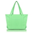 thumbnail image 1 of DALIX Women's Cotton Canvas Tote Handbag, Mint Green, 1 of 5