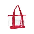 thumbnail image 1 of DALIX Women's PVC Transparent Tote Handbag, Red/Clear, 1 of 8