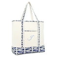 thumbnail image 1 of DALIX Women's Personalized Shopping Tote Bag Monogram Blue Antique Fish Ballent Zippered Letter J, 1 of 8