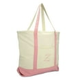 thumbnail image 1 of DALIX Women's Personalized Shopping Tote Hand Bag Monogram Pink Ballent Zippered Letter Z, 1 of 8