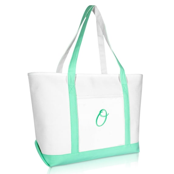 DALIX Women's Premium Tote Bag Shoulder Bags Monogrammed Mint Green O