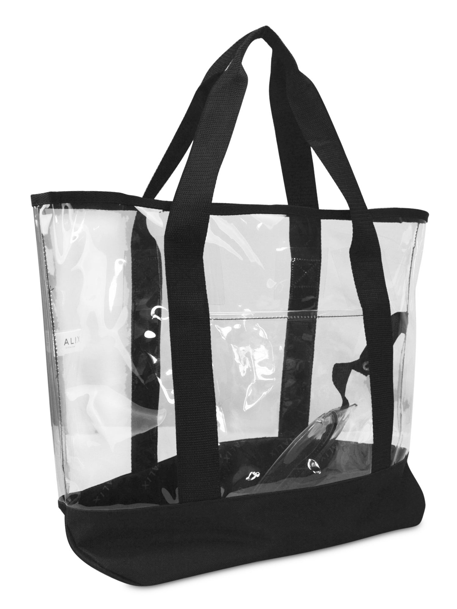 DALIX Womens 20 Large Clear Tote Bag with Transparent Small Pouch