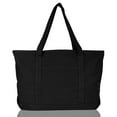 thumbnail image 1 of DALIX Womens 23" Deluxe 24 oz. Cotton Canvas Tote Bag Zippered in Black, 1 of 5