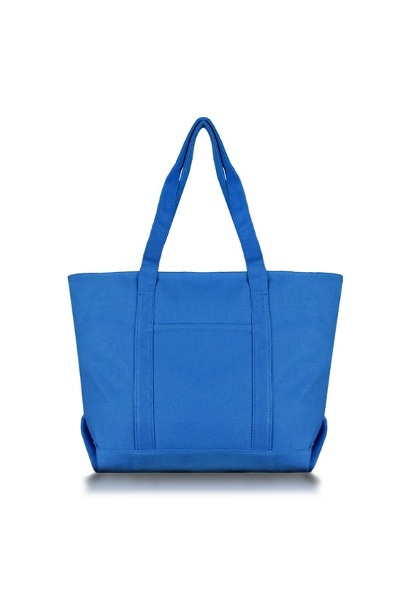 Womens 23" Deluxe 24 oz. Cotton Canvas Tote Bag Zippered in Royal Blue