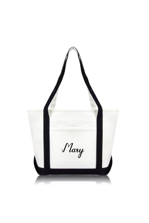 Womens Custom Monogrammed Names Premium Embroidered Tote Bag Abigail Mary